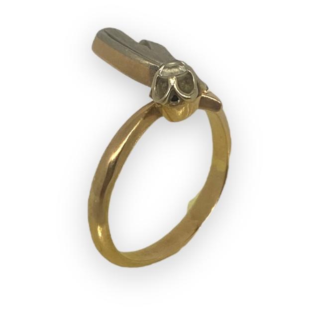 Кольцо из красного и белого золота с цирконием (29347590) 2