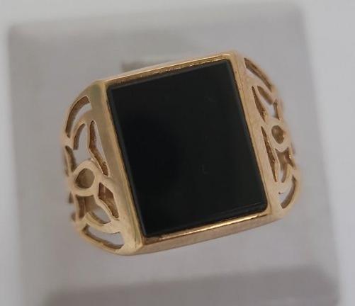 Перстень з червоного золота з оніксом (33544531) 1