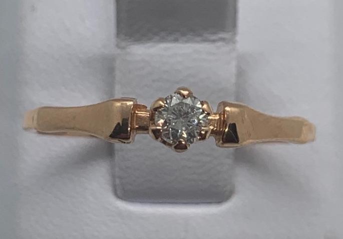 Кольцо из красного золота с бриллиантом (-ми) (31539831) 2
