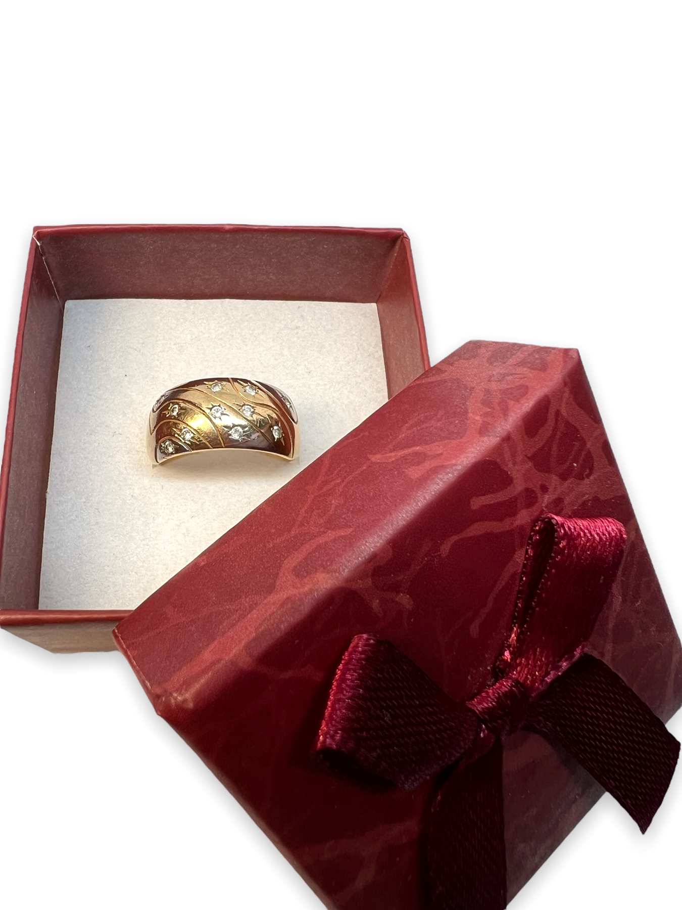 Кольцо из красного и белого золота с цирконием (28965005)  6