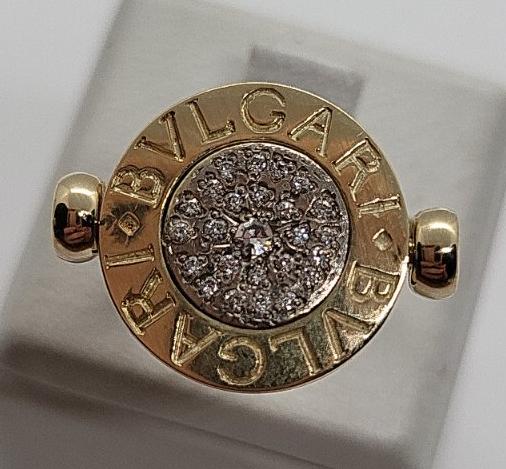 Кольцо из желтого и белого золота с ониксом и бриллиантом (-ми) (30190655) 0