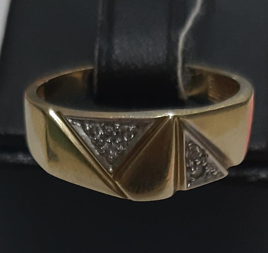 Перстень з жовтого та білого золота з цирконієм (31491105) 0