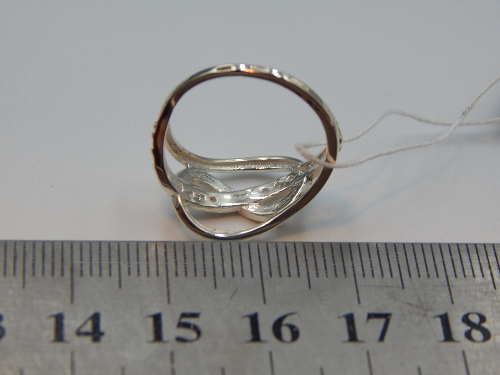 Серебряное кольцо с позолотой и цирконием (32035196) 3