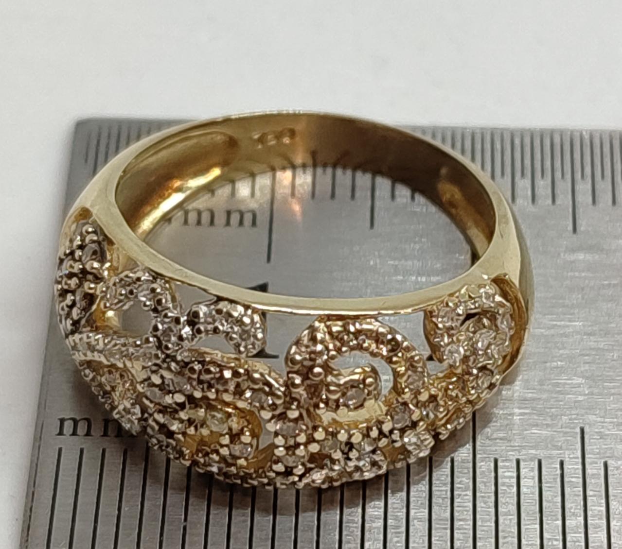 Кольцо из желтого золота с бриллиантом (-ми) (28017705) 2