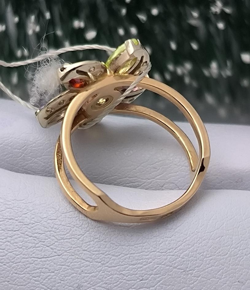 Кольцо из красного и белого золота с цирконием (31942850) 1
