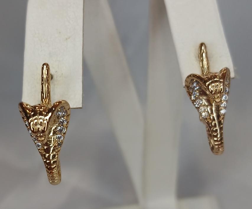 Сережки з медичного золота з цирконами від Xuping (32823746) 0