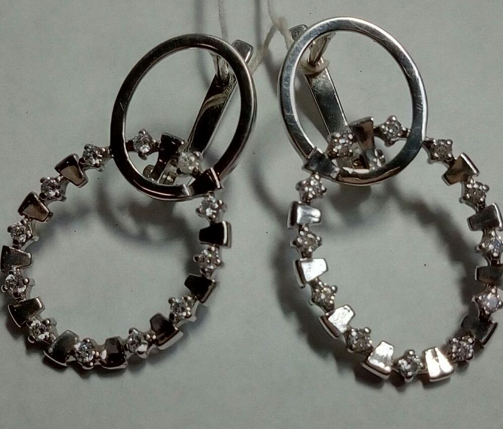 Серебряные серьги с цирконием (30637387) 1