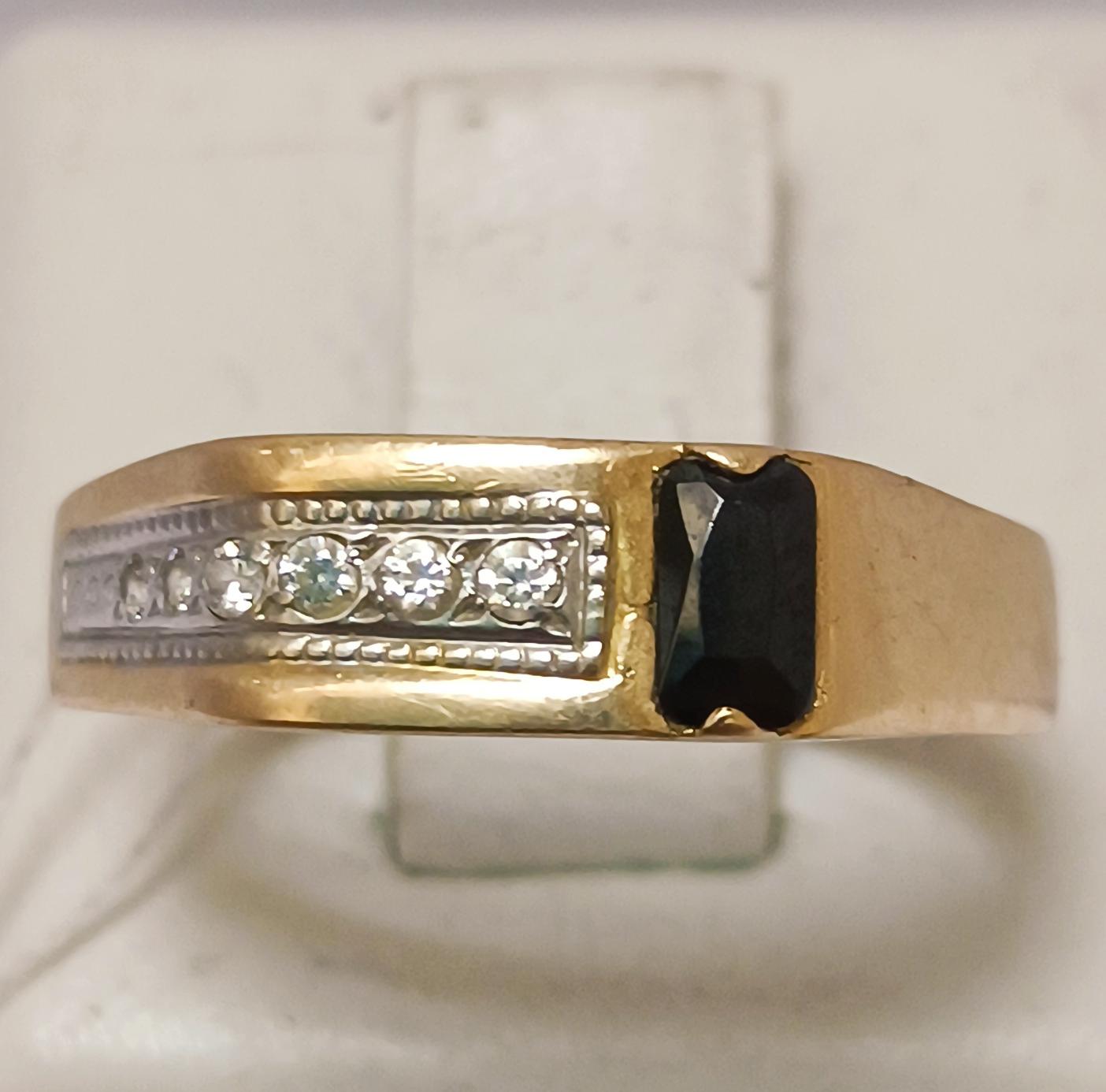 Перстень із червоного та білого золота з цирконієм (33669129) 0