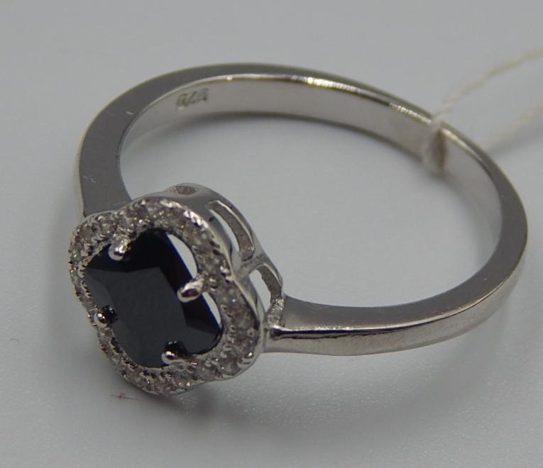 Серебряное кольцо с цирконием (31385301) 2
