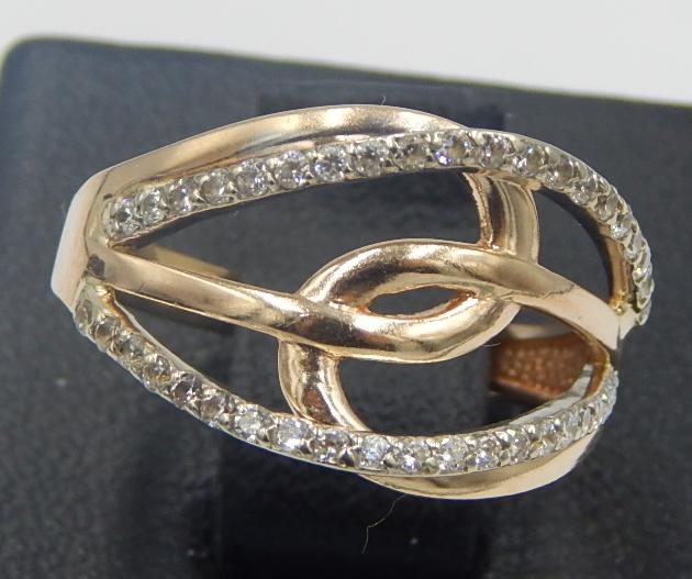 Кольцо из красного и белого золота с цирконием (28356959) 0