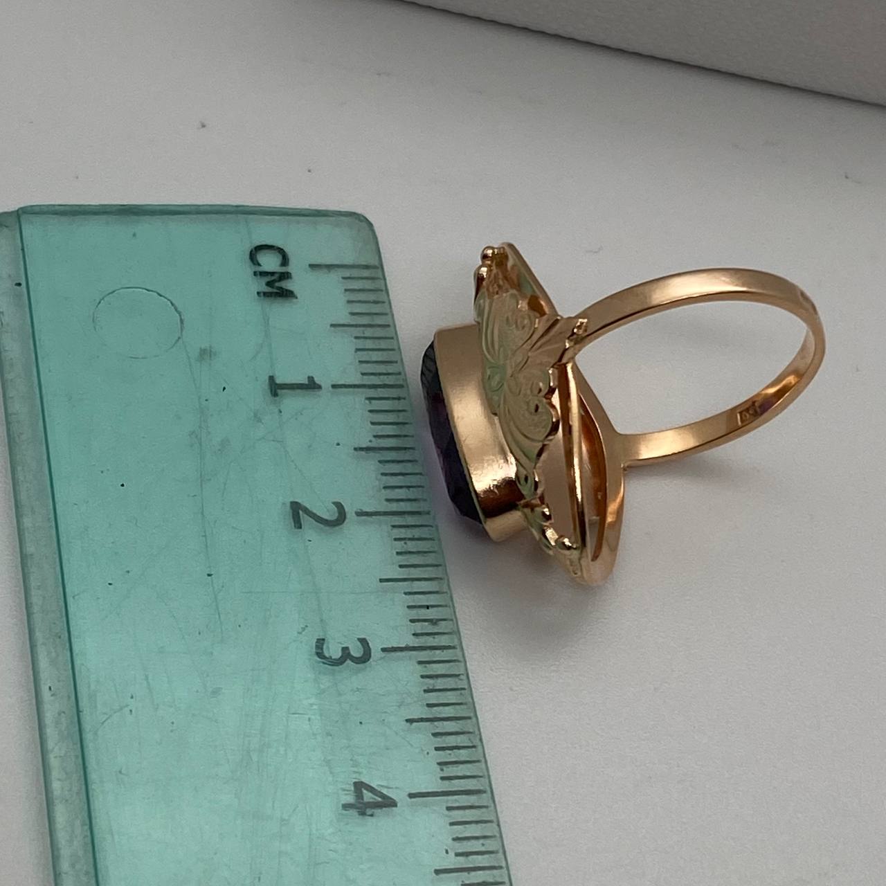 Кольцо из красного золота с корундом (30606793) 10
