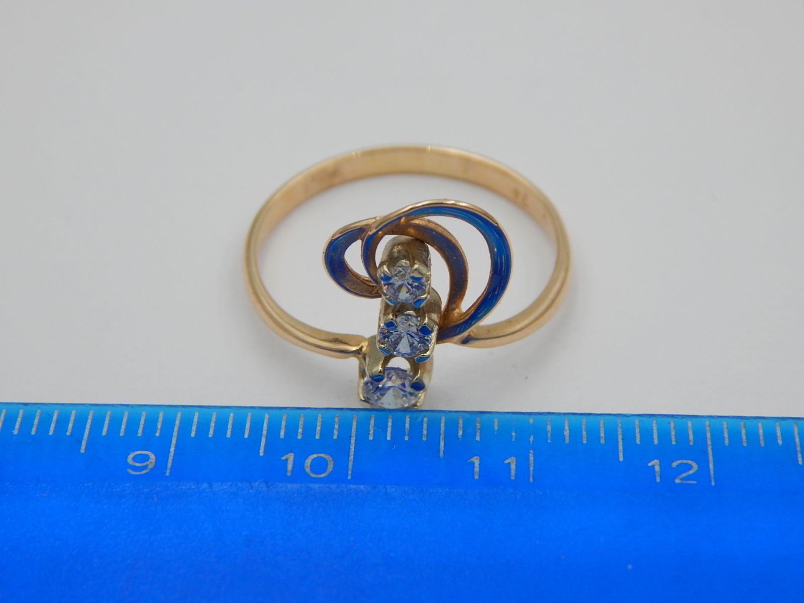Кольцо из красного золота с цирконием (30602650) 8