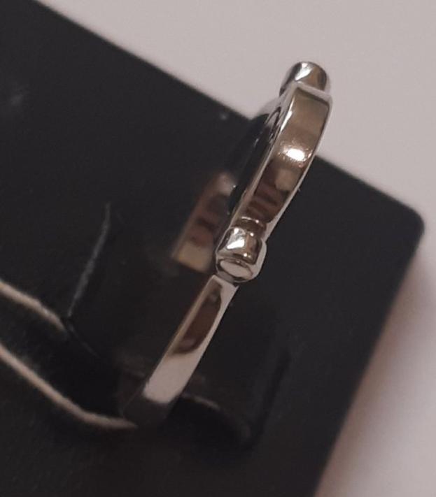 Серебряное кольцо с ониксом и цирконием (28714594) 4