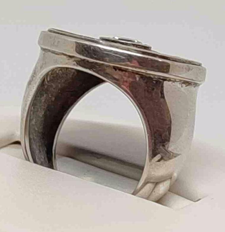 Серебряный перстень с эмалью и цирконием (28264421) 2