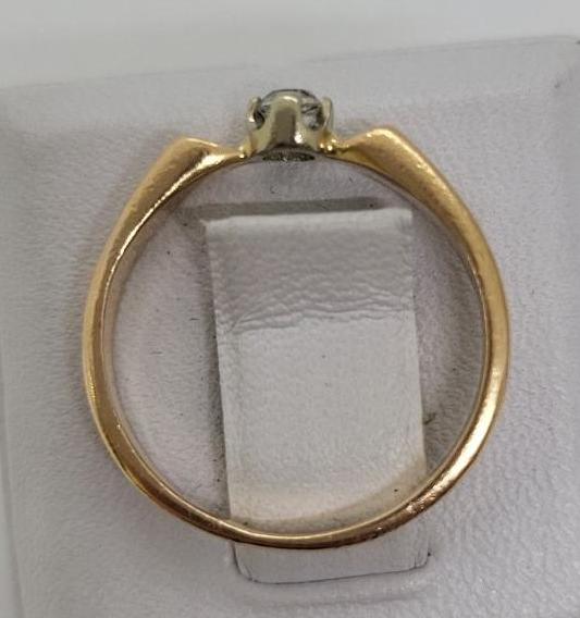 Кольцо из красного и белого золота с цирконием (33713809) 2