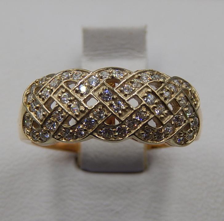 Кольцо из красного и белого золота с цирконием (32184971)  0