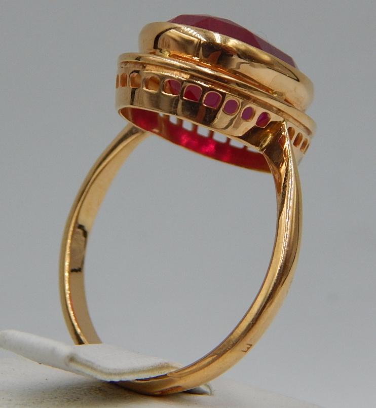 Кольцо из красного золота с корундом (29355588) 2
