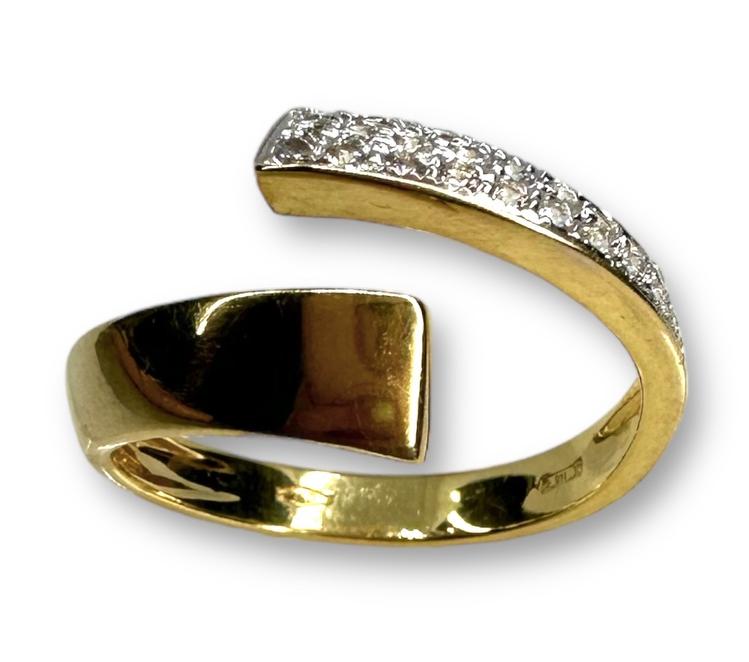 Кольцо из желтого и белого золота с цирконием (31111938) 0