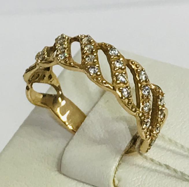 Кольцо из красного золота с цирконием (30145480) 1