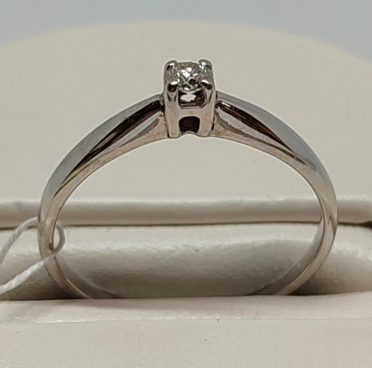 Кольцо из белого золота с бриллиантом (-ми) (27416561) 3