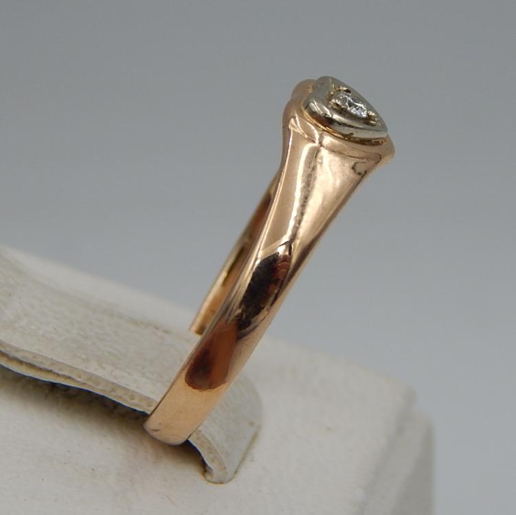 Кольцо из красного и белого золота с бриллиантом (-ми) (30718741) 2