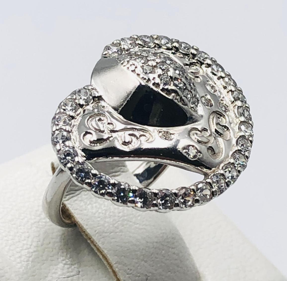 Серебряное кольцо с цирконием (33896495) 0