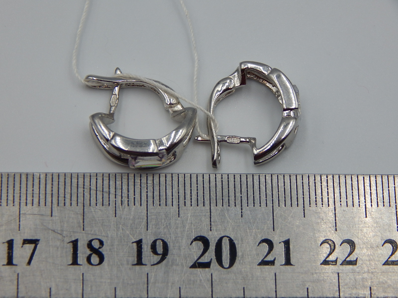 Серебряные серьги с цирконием (33237510) 6