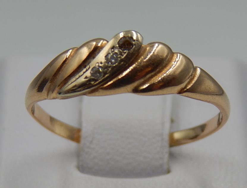 Кольцо из красного и белого золота с цирконием (32428502) 0