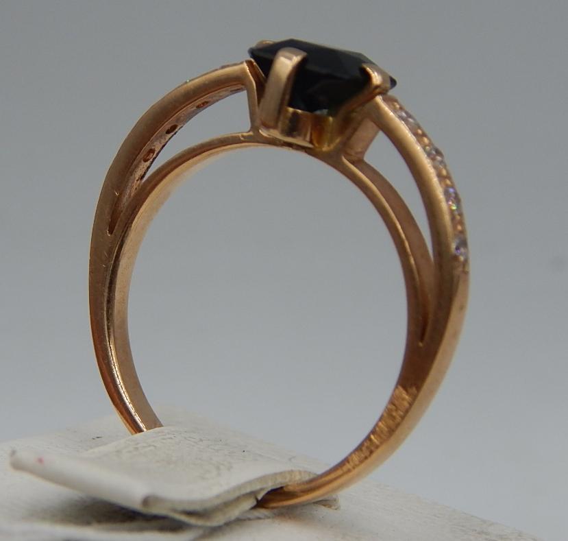 Кольцо из красного золота с цирконием (29314430) 4