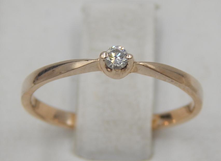 Кольцо из красного золота с бриллиантом (-ми) (30666530) 2