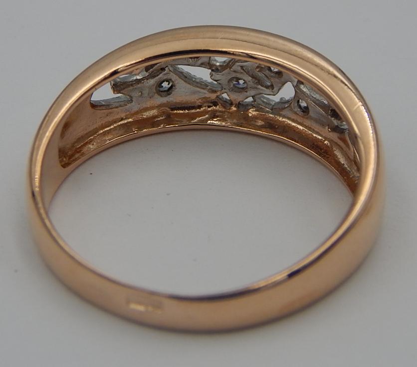 Кольцо из красного золота с цирконием (28356700) 5
