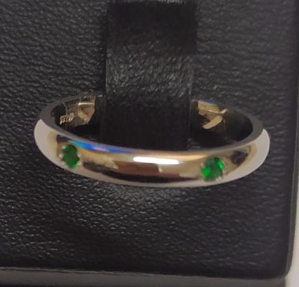 Серебряное обручальное кольцо с цирконием (29081501) 0