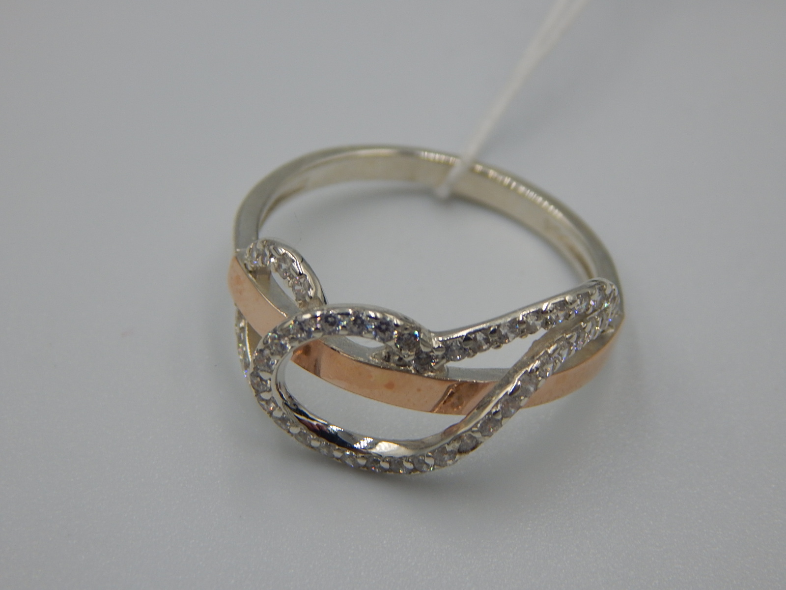 Серебряное кольцо с позолотой и цирконием (31968473) 4