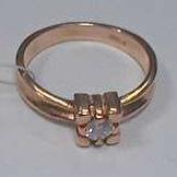Кольцо из красного золота с бриллиантом (-ми) (27417621) 2