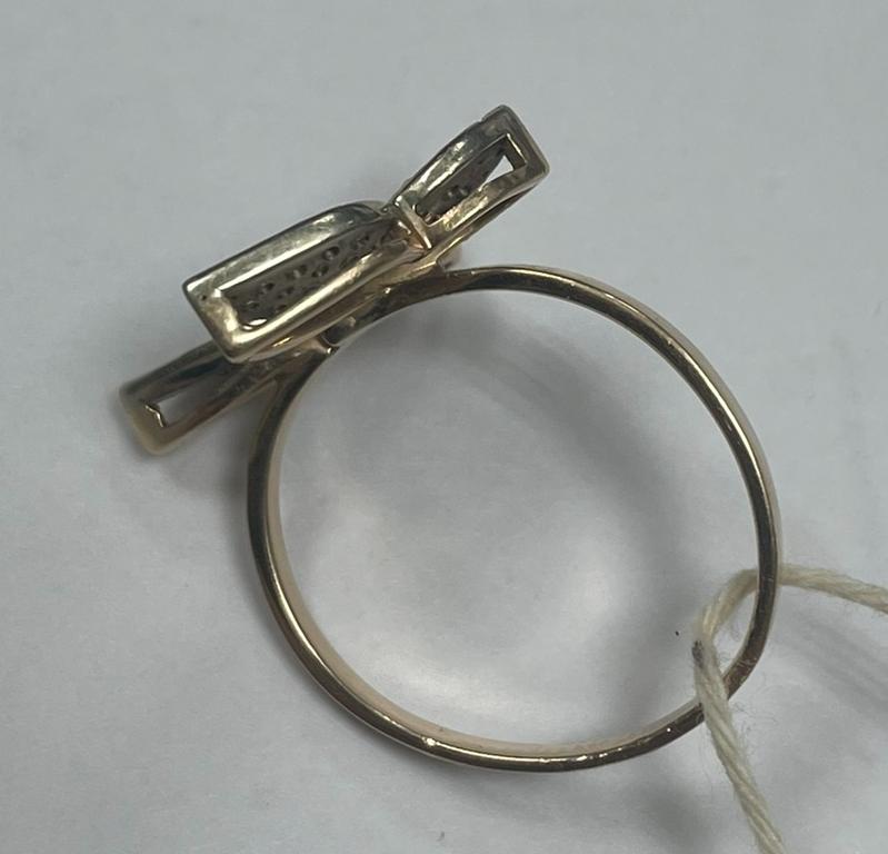 Кольцо из красного и белого золота с цирконием (31647990) 2