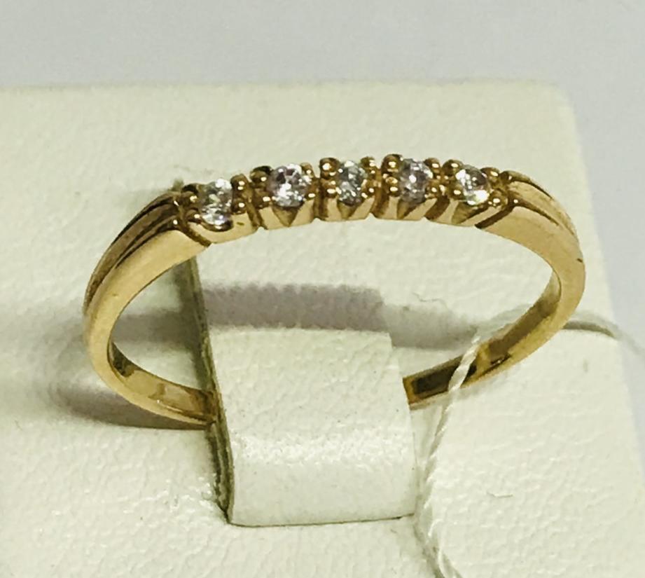 Кольцо из красного золота с цирконием (29892399) 2