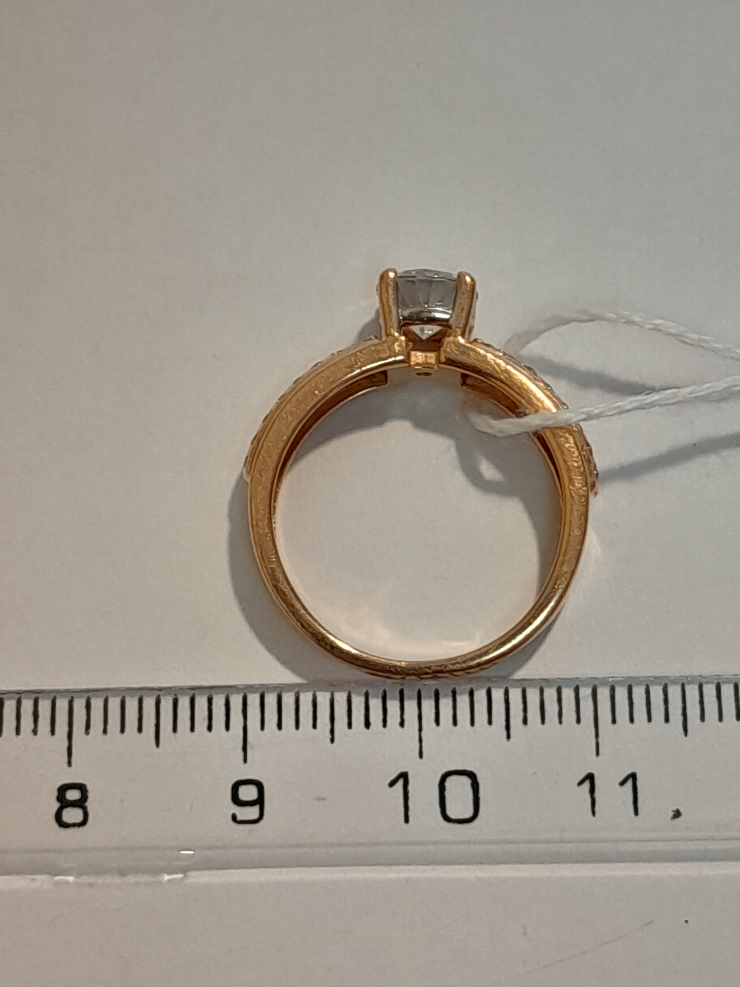 Кольцо из красного золота с цирконием (32827214) 4