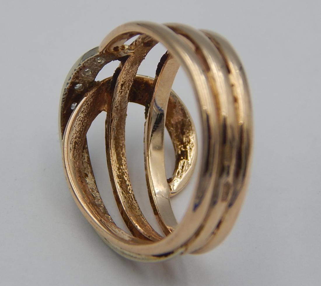 Кольцо из красного и белого золота с цирконием (32288442) 5