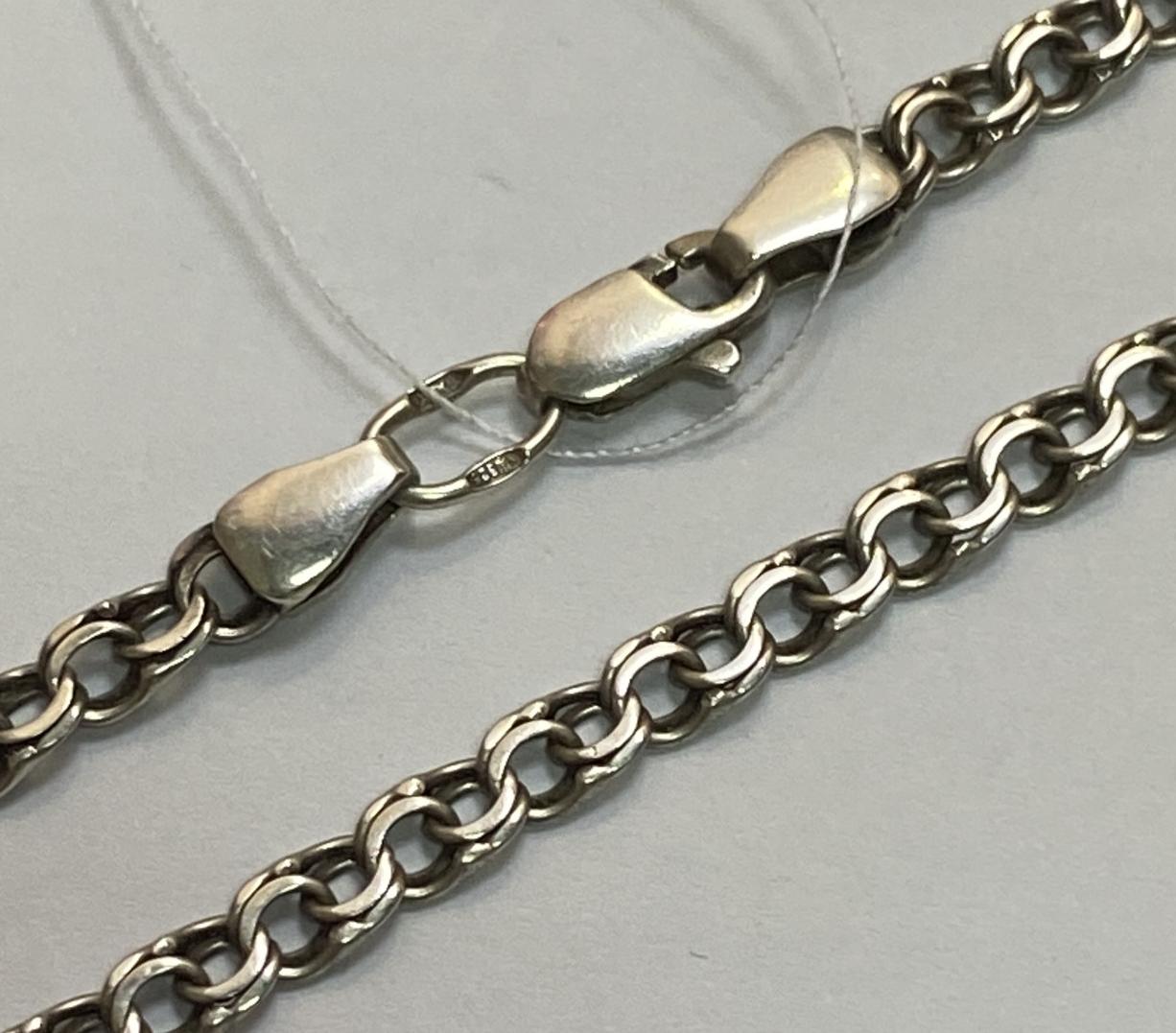 Серебряная цепь с плетением Бисмарк (33754430) 0