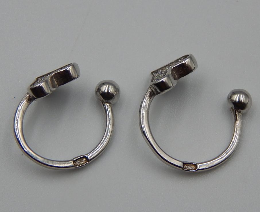 Серебряные серьги с цирконием (31409310) 1