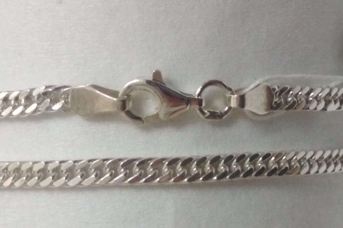 Серебряная цепь с плетением панцирное (30554223) 0