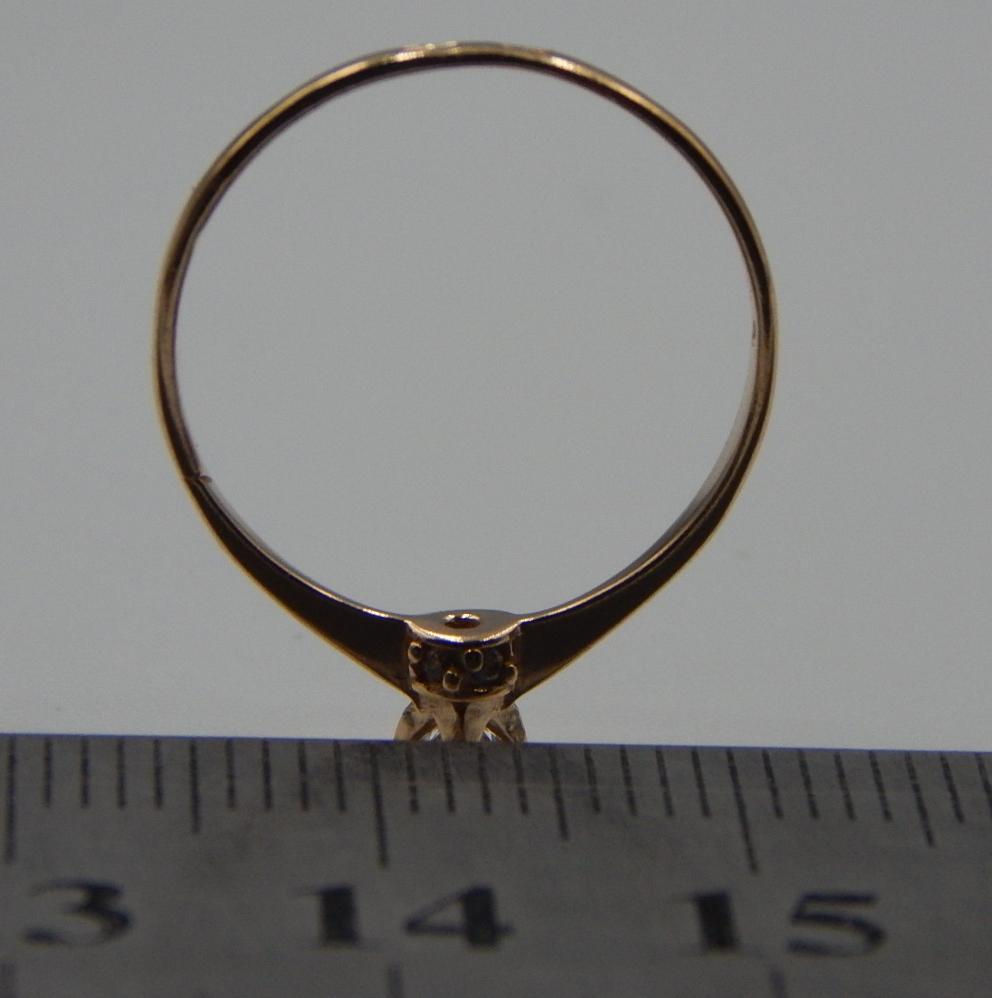 Кольцо из красного золота с цирконием (32650139)  5