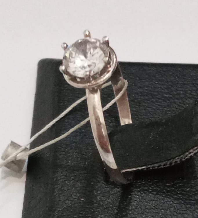 Серебряное кольцо с цирконием (29013650) 1