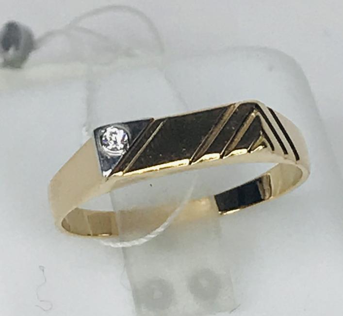 Перстень из красного и белого золота с цирконием (33584301) 0