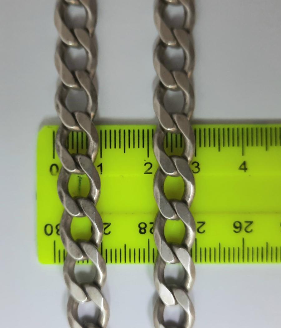 Серебряная цепь с плетением панцирное (33897952) 3