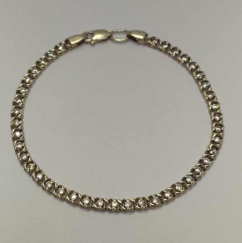 Срібний браслет з цирконієм (33698396) 0