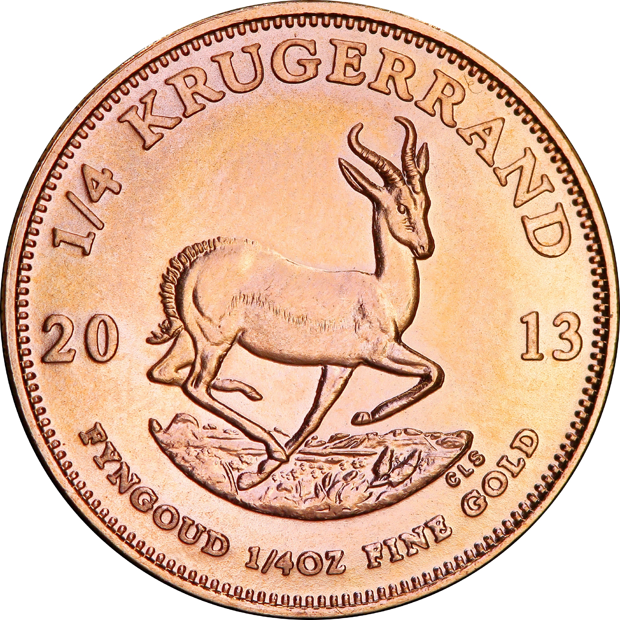 Золотая монета 1/4oz Крюгерранд 2013 Южная Африка (33016368) 0