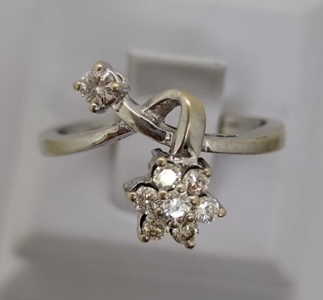 Кольцо из белого золота с бриллиантом (-ми) (33535785) 0