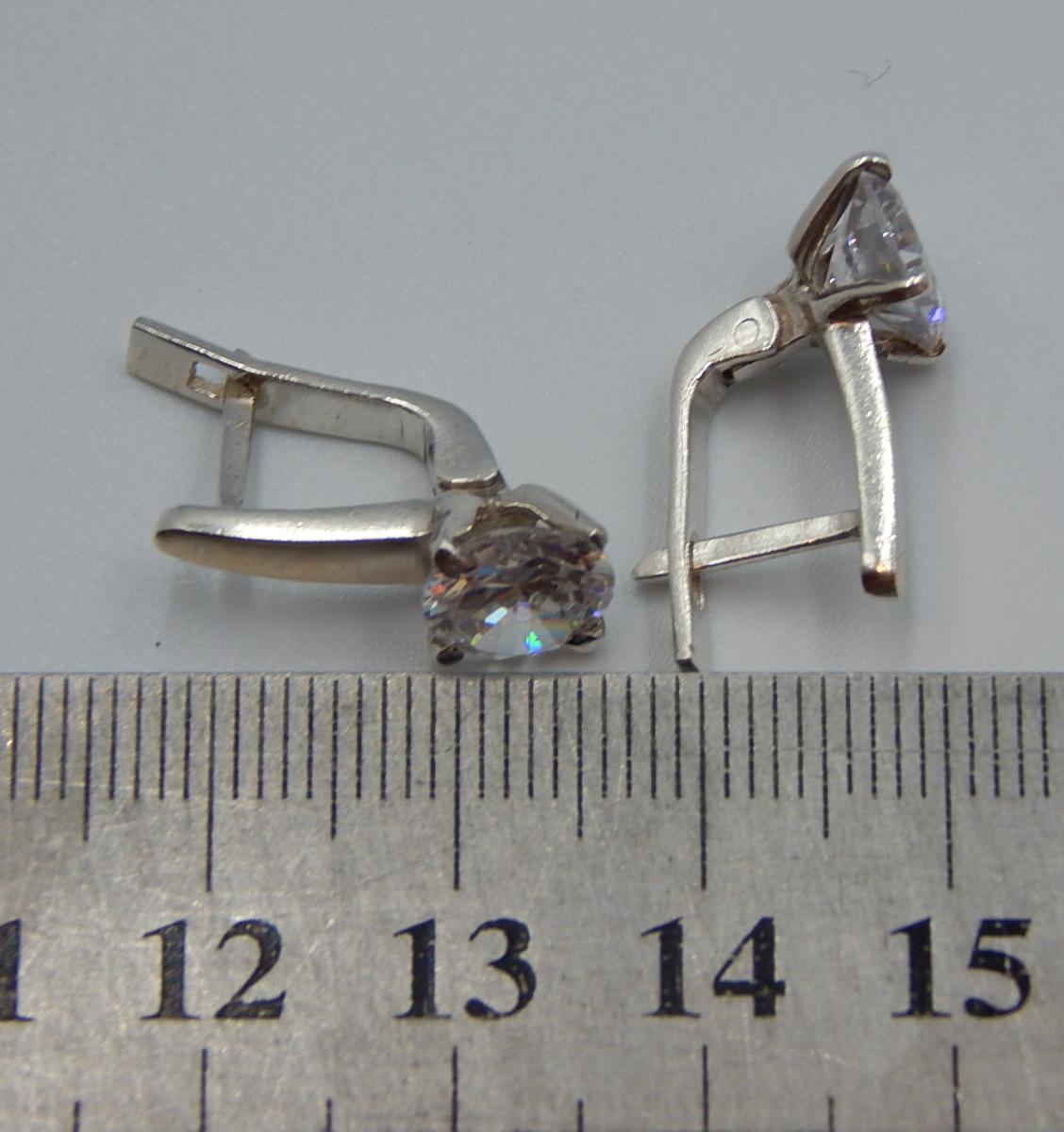 Серебряные серьги с позолотой и цирконием (32594267) 5