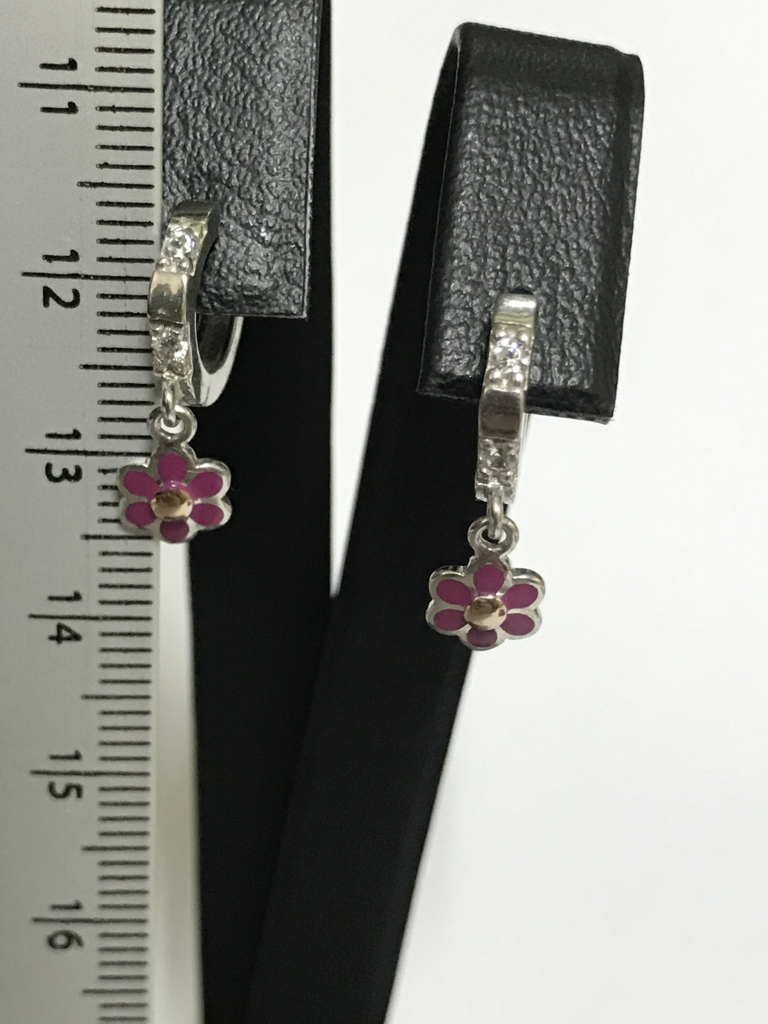 Срібні сережки з емаллю та цирконієм (32550571) 5